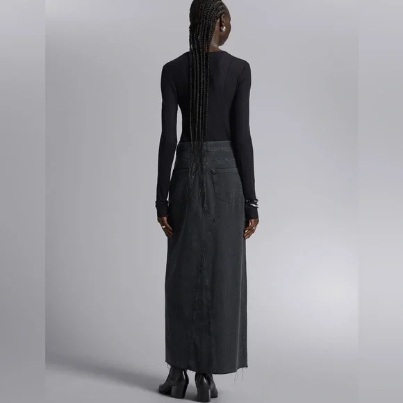 & other stories raw hem skirt
